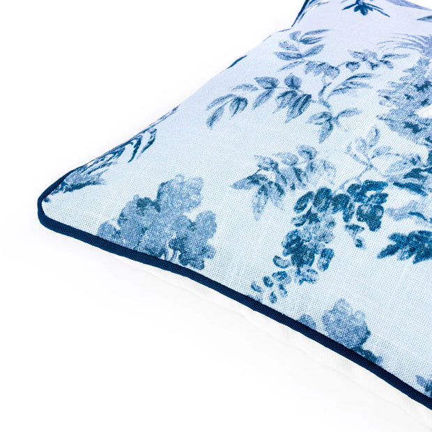 Cannes Blue Floral Cushion Cover - 12 x 30 Inches