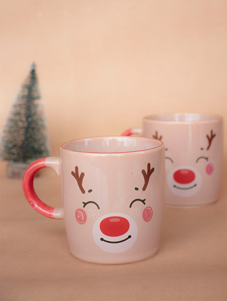 Reindeer Holiday Mug, Multi - 3.6 X 6 Inches