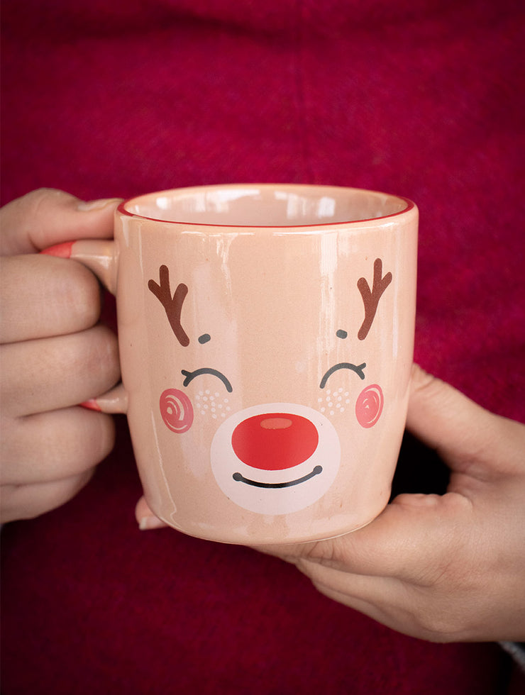 Reindeer Holiday Mug, Multi - 3.6 X 6 Inches