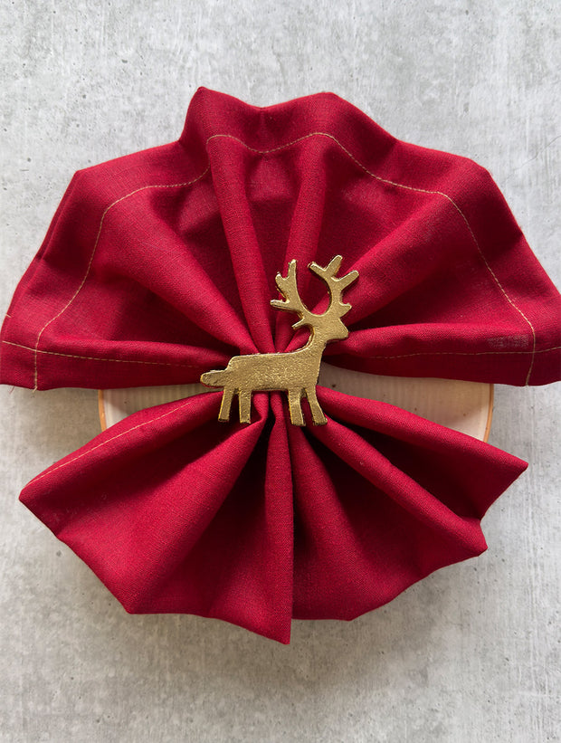 Christmas Napkin Ring - Reindeer, 2.8 x 2.8 Inches