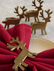 Christmas Napkin Ring - Reindeer, 2.8 x 2.8 Inches