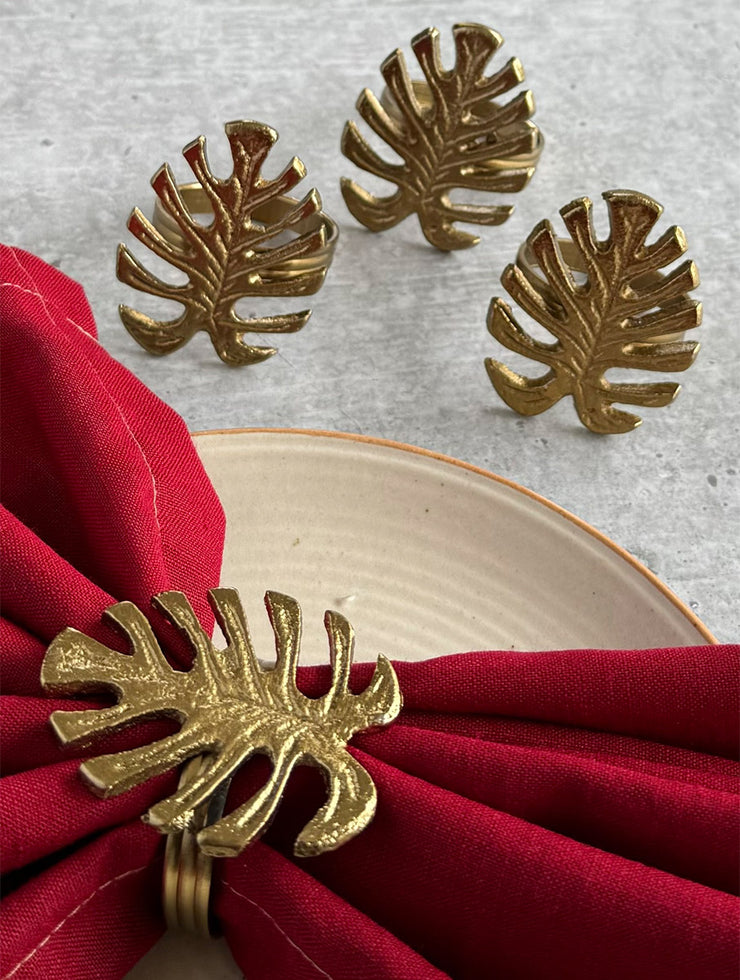 Leaf Metal Napkin Ring, 2 x 1.6 Inches