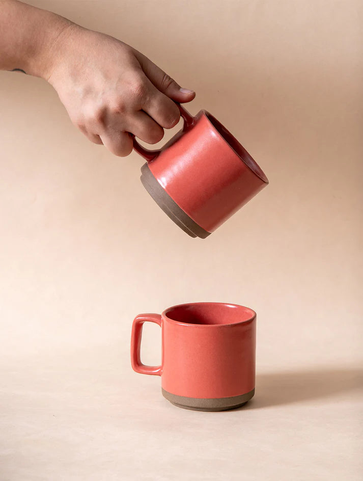 Everyday Ceramic Coffee Mug -3.5 x3.5 inches, Coral