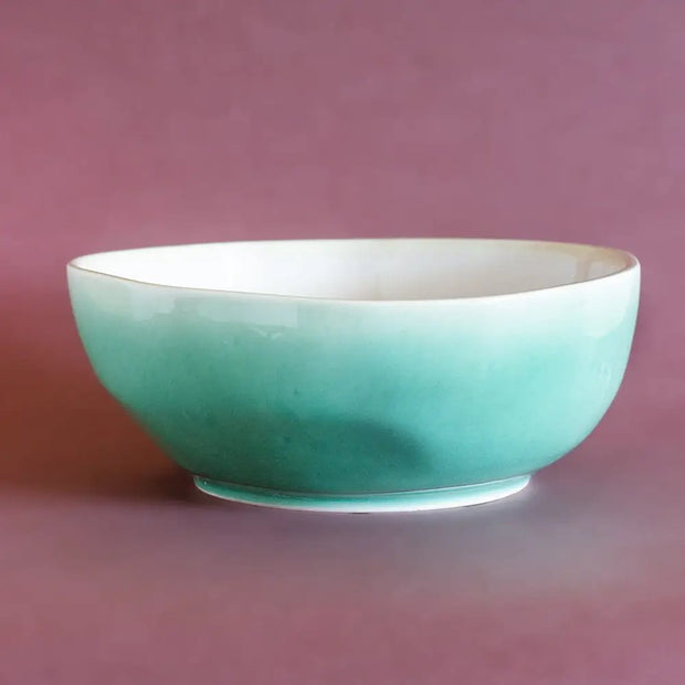 Bisque Ceramic Organic Shape Bowl - Large, 9x4 Inches
