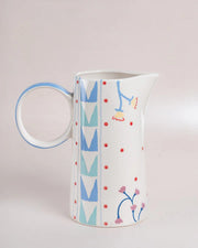 Arunya Handpainted Ceramic Pitcher, Multi - 7.8 x 3.5 Inches