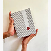 Handmade Paper Journal Notebook, Black/White  & Red  - A5