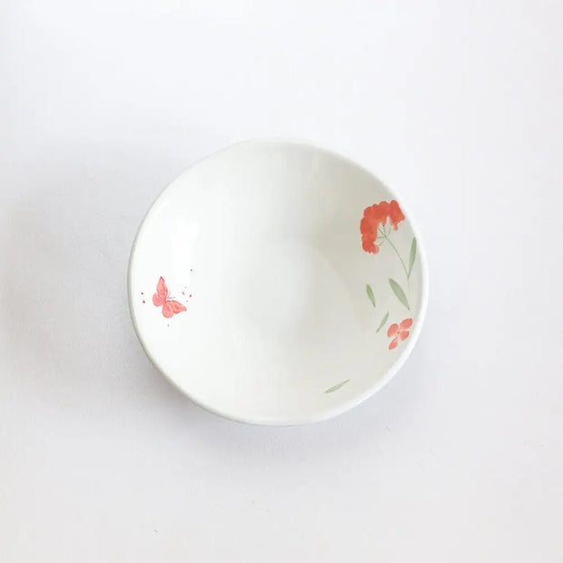Wildflower Handpainted Bowls (Set of 2), 6.5 x 1.75 Inches