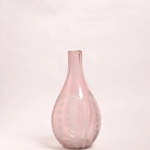 Flower Fiesta Glass Vase, Pink - 11 x 1.5 Inches