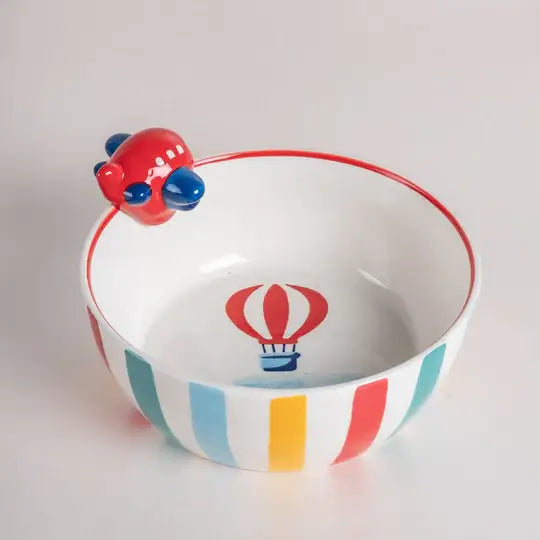Pilot Handpainted Kids Breakfast Set of 3- Multi