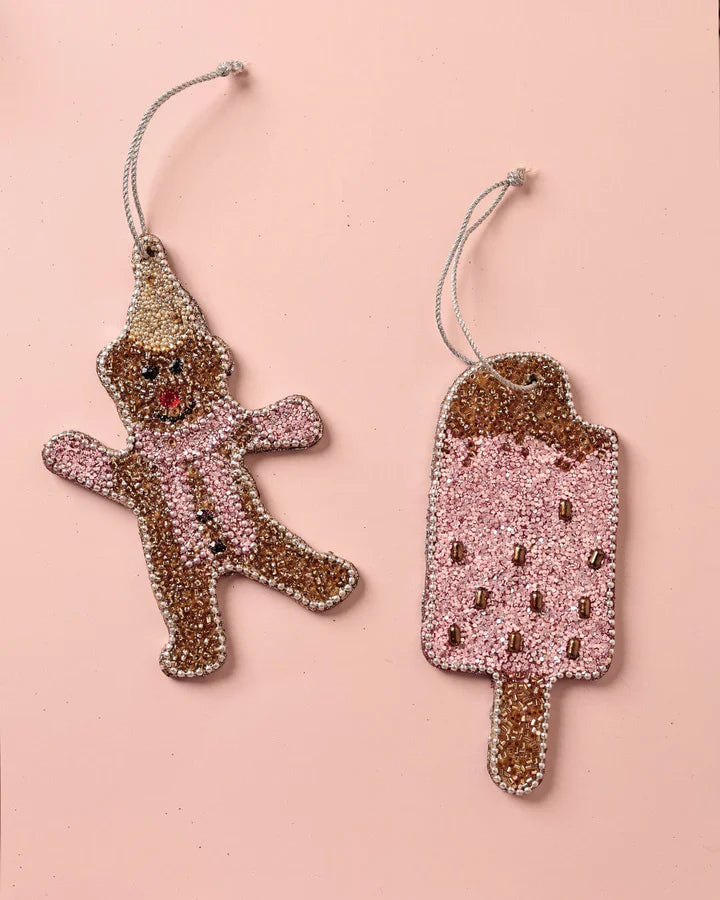 Pink Christmas Ornaments - Set of 2