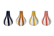 Ceramic Stripe Bud Vase, Pink -  3.5 x 3.5 x 4.75 Inches