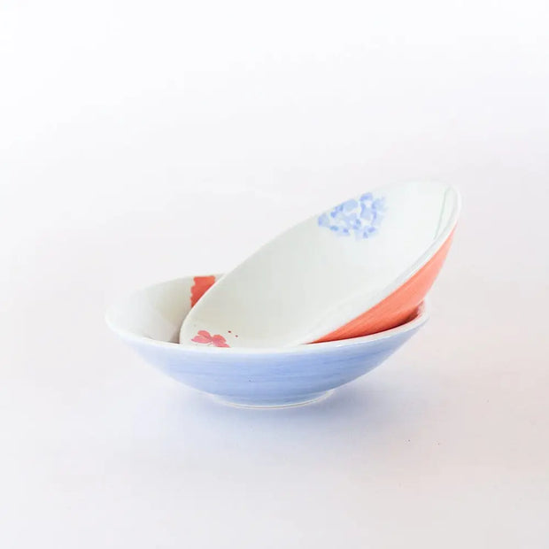 Wildflower Handpainted Bowls (Set of 2), 6.5 x 1.75 Inches