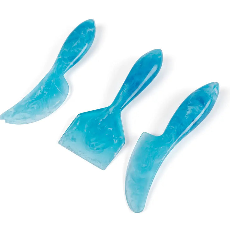 Resin Cheese Knife, blue (Set of 3)  - 6 Inches