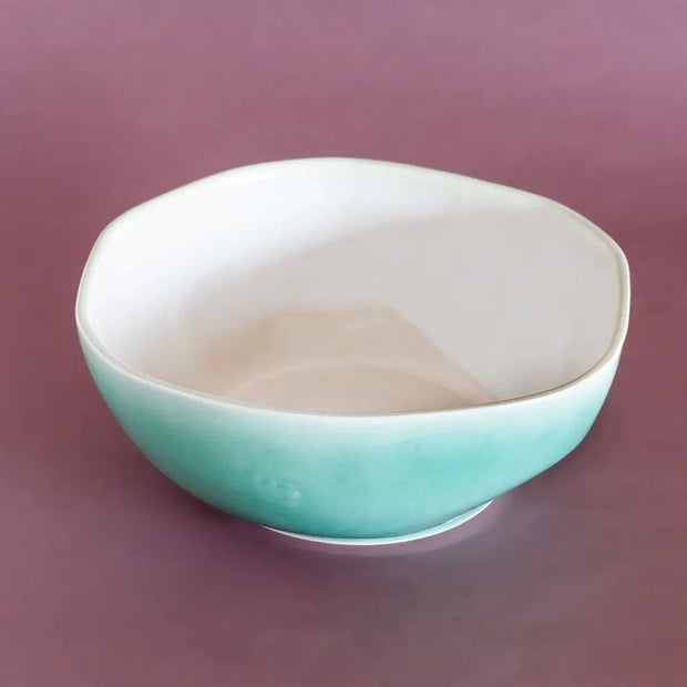 Bisque Ceramic Organic Shape Bowl - Large, 9x4 Inches