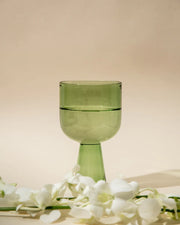 Aria Green Glass Dessert Bowls - 3 x 5.75 Inches, 9.45 oz