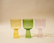 Aria Green Glass Dessert Bowls - 3 x 5.75 Inches, 9.45 oz
