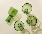 Aria Green Glass Dessert Bowls - 3 x 5.75 Inches, 9.45 oz