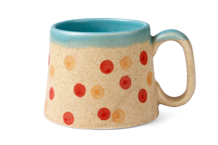 Polka Dot Ceramic Mug - Brown , 2.8 x 3 Inches