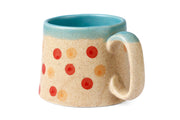 Polka Dot Ceramic Mug - Brown , 2.8 x 3 Inches