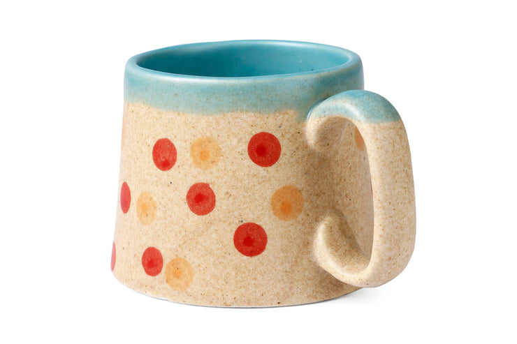 Polka Dot Ceramic Mug - Brown , 2.8 x 3 Inches