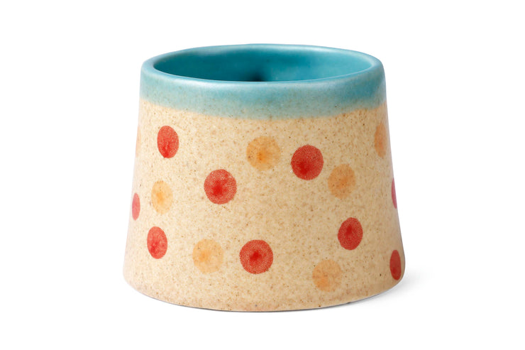Polka Dot Ceramic Mug - Brown , 2.8 x 3 Inches