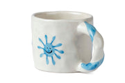 Handcrafted Blue Sun Ceramic Mug - 2.5 x 3 Inches