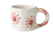 Handcrafted Pink Sun Ceramic Mug - 2.5 x 3 Inches