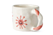 Handcrafted Pink Sun Ceramic Mug - 2.5 x 3 Inches