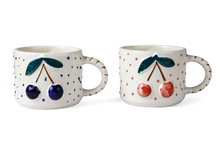 Cherry Pop Ceramic Mug - Blue , 3 x 4 Inches