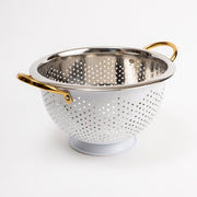 Colum Steel Colander White -  13.25 x 10.75 x 6 Inches