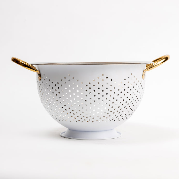 Colum Steel Colander White -  13.25 x 10.75 x 6 Inches