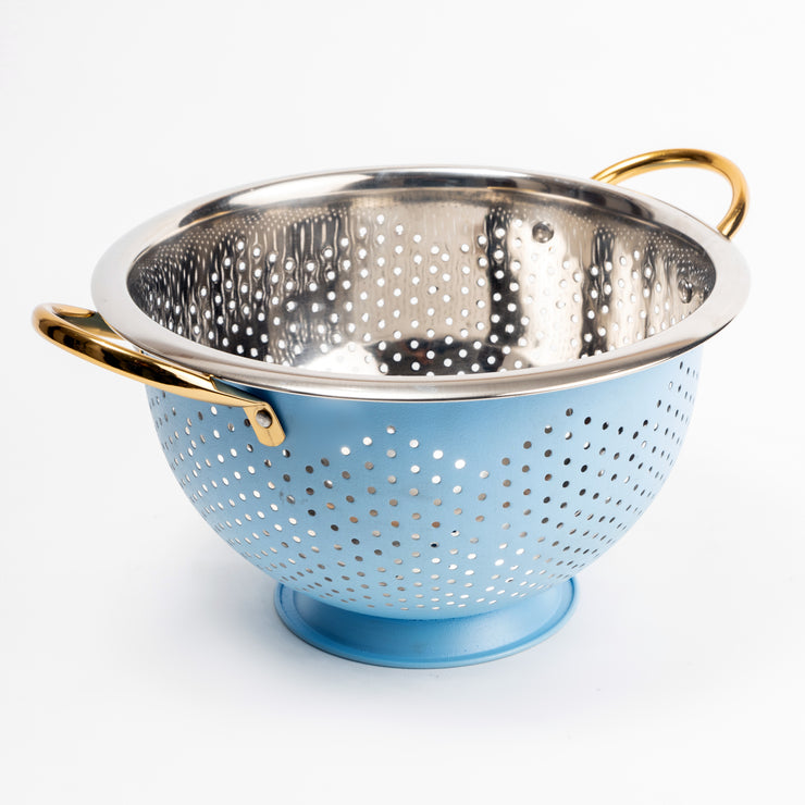 Colum Steel Colander Blue-  13.25 x 10.75 x 6 Inches