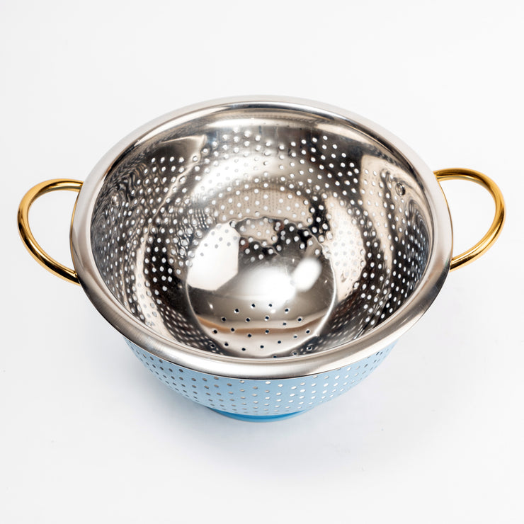 Colum Steel Colander Blue-  13.25 x 10.75 x 6 Inches