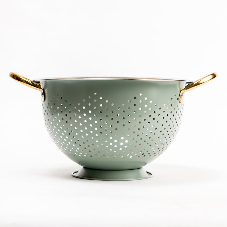 Colum Steel Colander, Green-  13.25 x 10.75 x 6 Inches