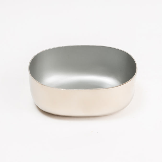 Steel Serveware Bowl, Silver -  6.50 x 4.75 x 2.50 Inches