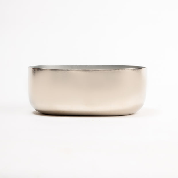 Steel Serveware Bowl, Silver -  6.50 x 4.75 x 2.50 Inches