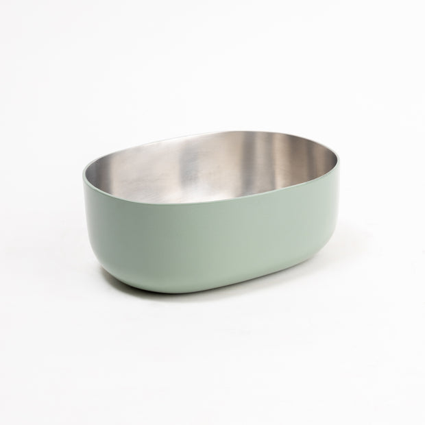 Steel Serveware Bowl, Olive -  6.50 x 4.75 x 2.50 Inches