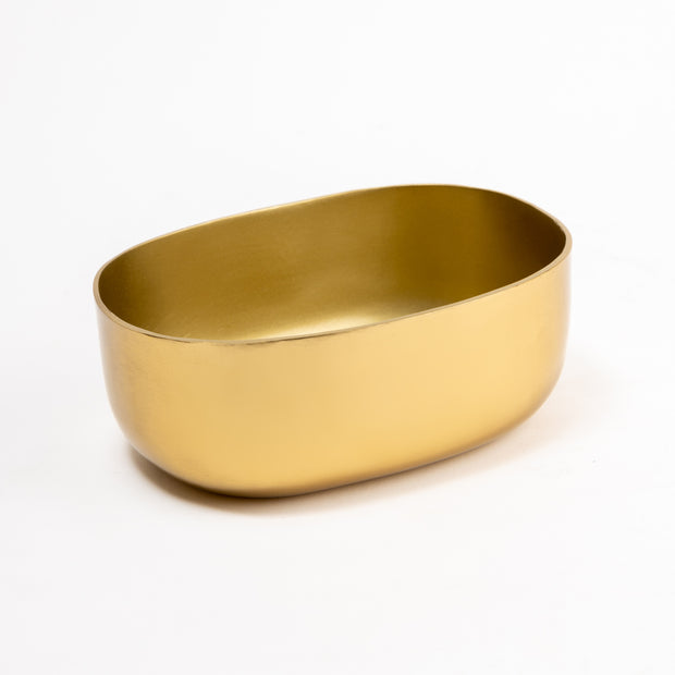 Steel Serveware Bowl, Gold -  6.50 x 4.75 x 2.50 Inches