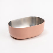 Steel Serveware Bowl, Blush-  6.50 x 4.75 x 2.50 Inches