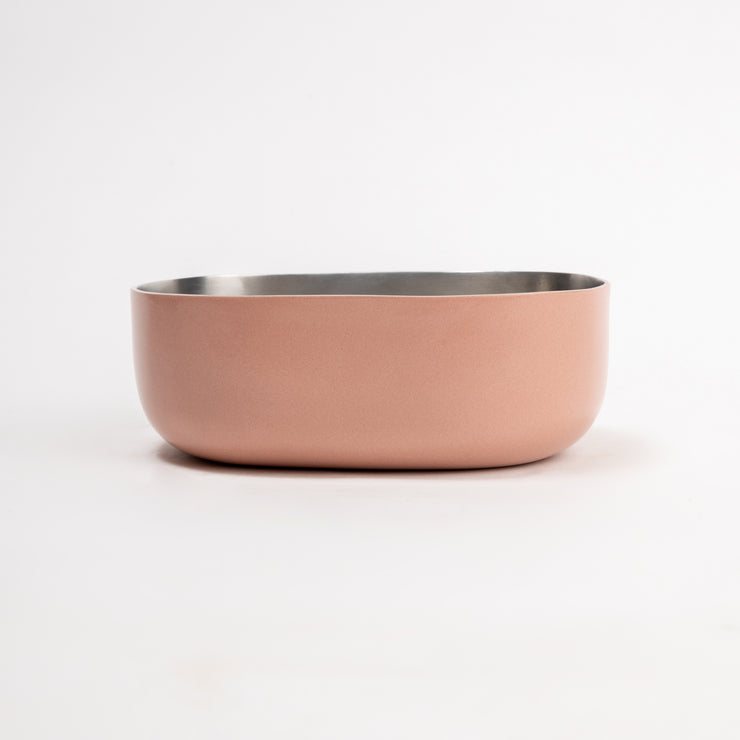 Steel Serveware Bowl, Blush-  6.50 x 4.75 x 2.50 Inches