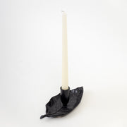 Ash Candle Holder,  9 X 3.5 X 2.75 inches- Black