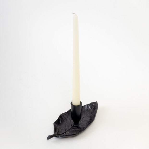 Ash Candle Holder,  9 X 3.5 X 2.75 inches- Black