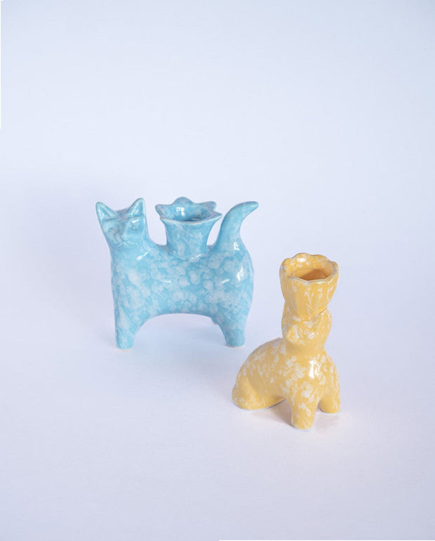 Kit Kat Ceramic Candle Holders - Set of 2