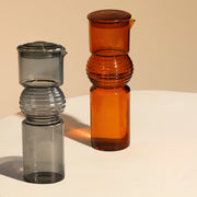 Amber Coil Glass Carafe , 9.25 x 3 Inches