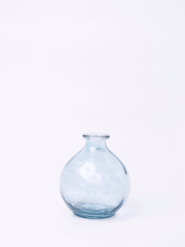 Celeste Dried Flowers & Glass Vase, 4.3 x 11.8 Inches