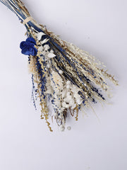 Celeste Dried Flowers & Glass Vase, 4.3 x 11.8 Inches