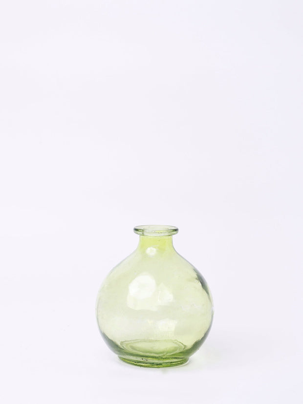Jade Dried Flowers & Glass Vase, 4.3 x 11.8 Inches