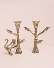 Monkey Metal Candle Holders - Set of 2, 7.5 H x 3.2 D