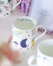 Purrfect Mom Fine China Mug, White- 4.50 x 3.25 x 3.5 Inches