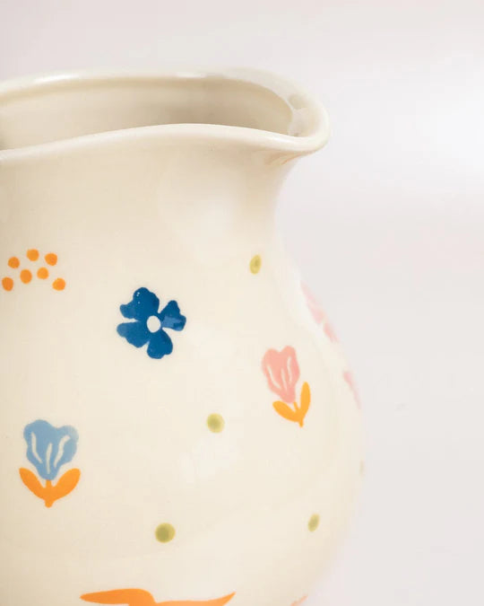 Oasis Handpainted Ceramic Pitcher- 5.90 x 3.14 Inches